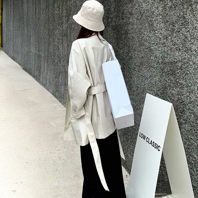 スタンドカラーミドルコート