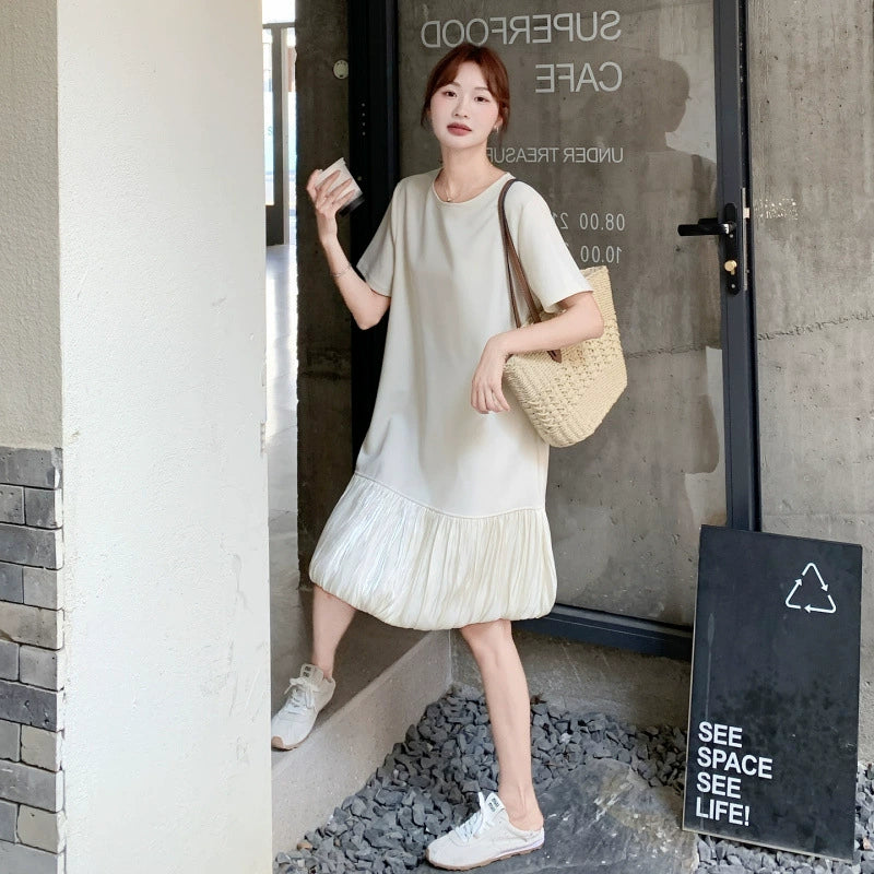 ハーフスリーブバルーンスカートワンピース