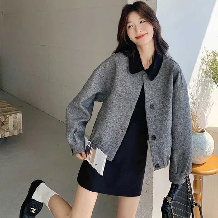 ツートンショートブルゾン