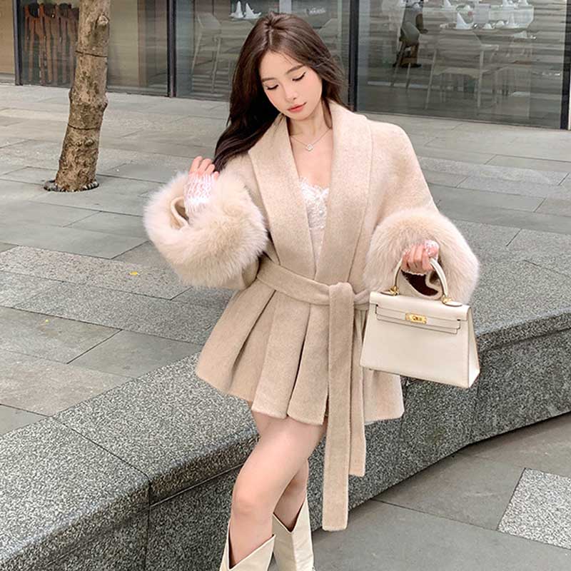 ファーカフスローブコート(2colors)