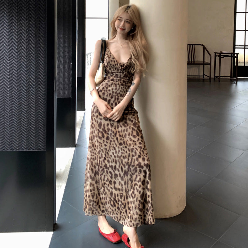 ヴィンテージレオパードキャミドレス