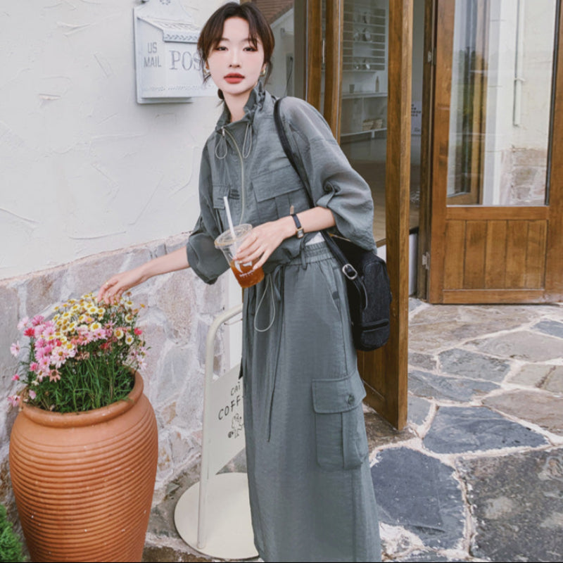 ワークスタイルトップス×スカートセット