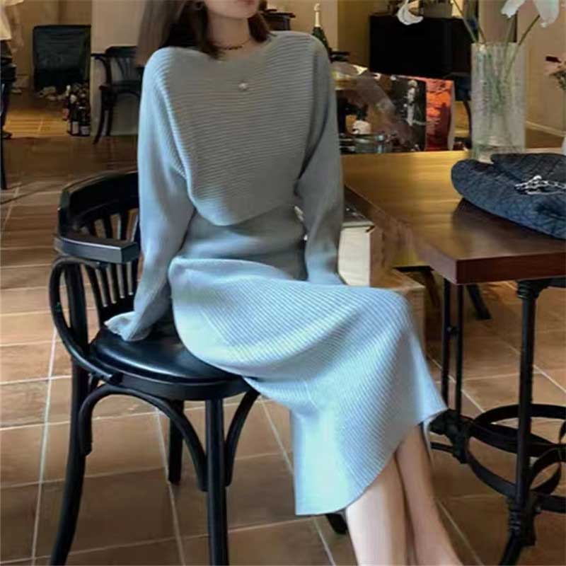 クロップドニット×ノースリーブワンピースSET(3colors)