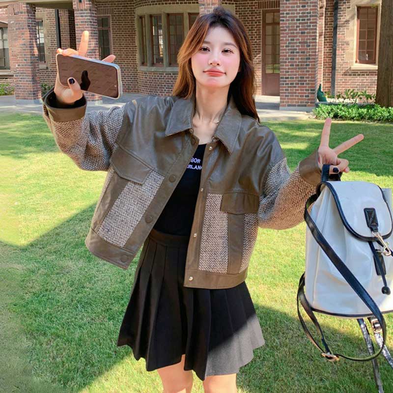 異素材コンビレザージャケット