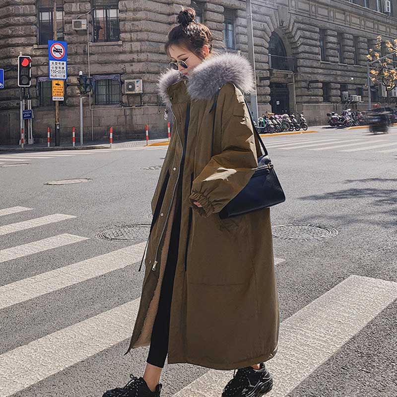 ファーフーデッドロングコート(3colors)