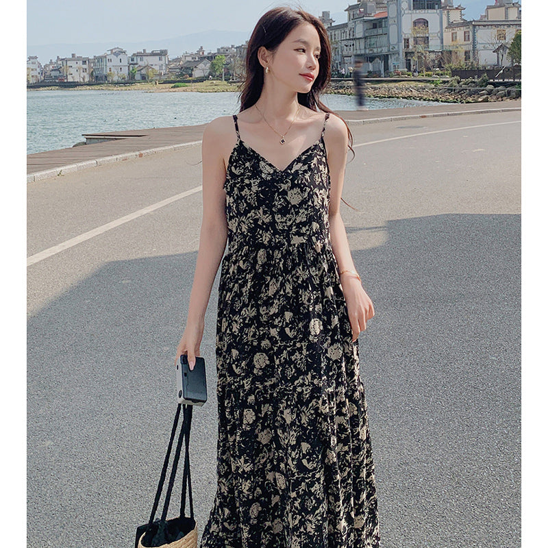 フラワーキャミソールワンピース(スクエアネックトップ付き)