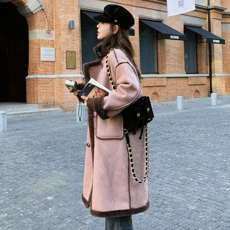 裏起毛ムートンロングコート(2colors)