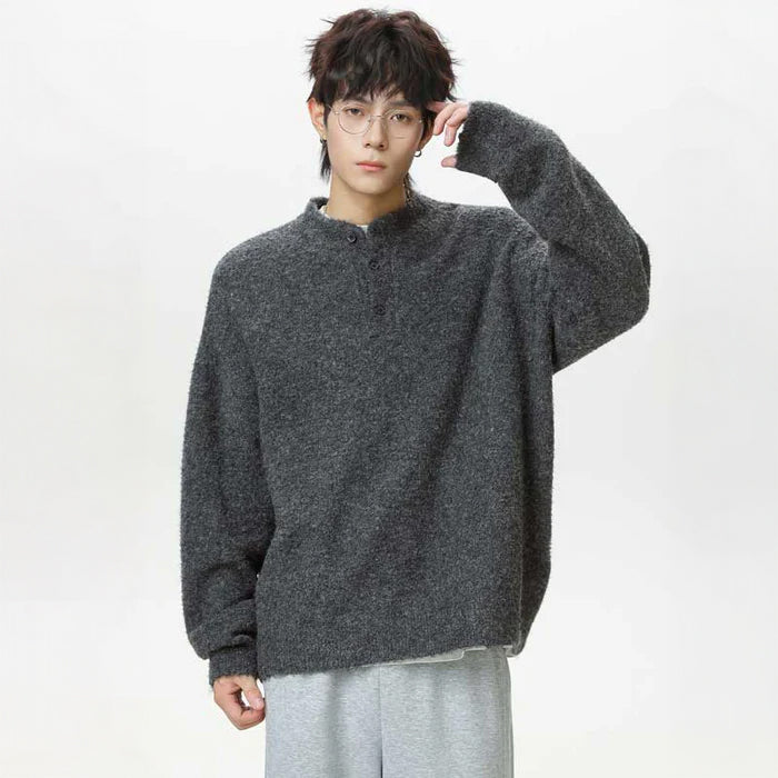 ハーフボタンボリュームニット(4colors)