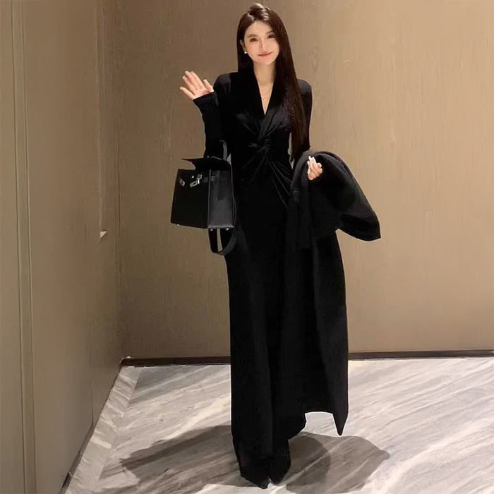 ツイストデザインロングワンピース