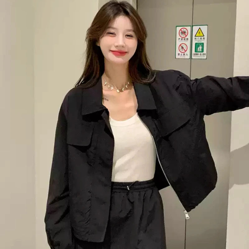 テックダブルポケットブルゾン×ロングスカートセットアップ