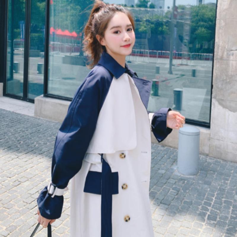 バイカラーミディアム丈トレンチコート