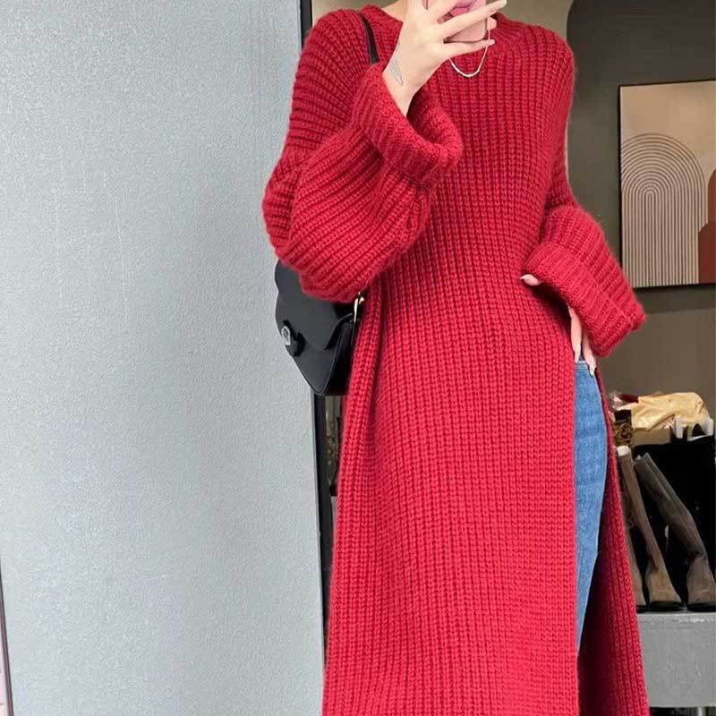 サイドスリットロングニット(2colors)