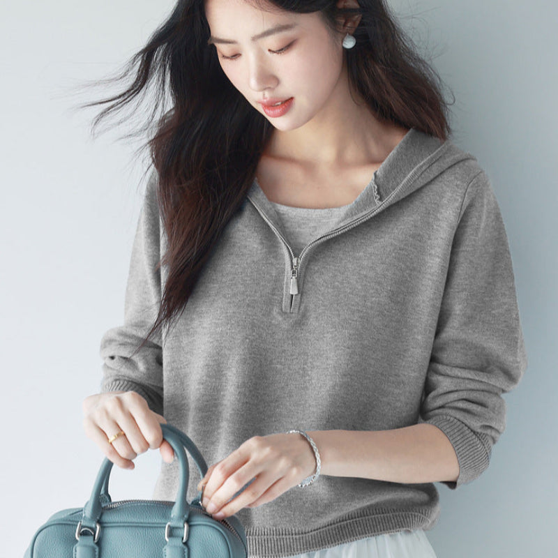 レイヤードショートパーカー(2colors)