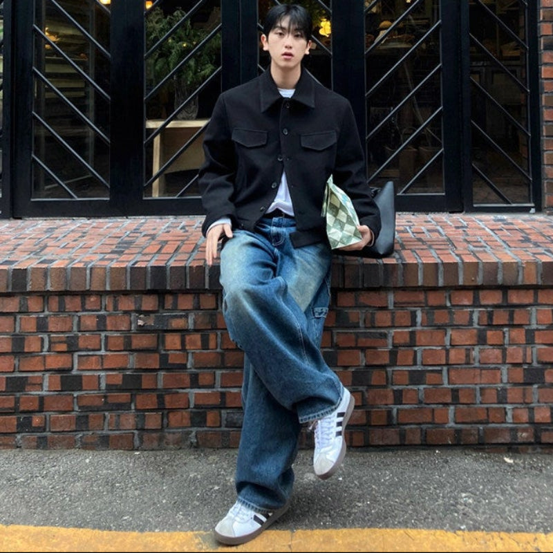 ラペルカラーショート丈ジャケット(2colors)