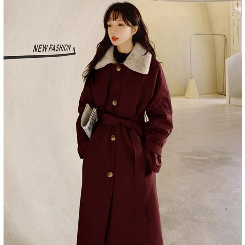 ファーカラーロングトレンチコート(3colors)