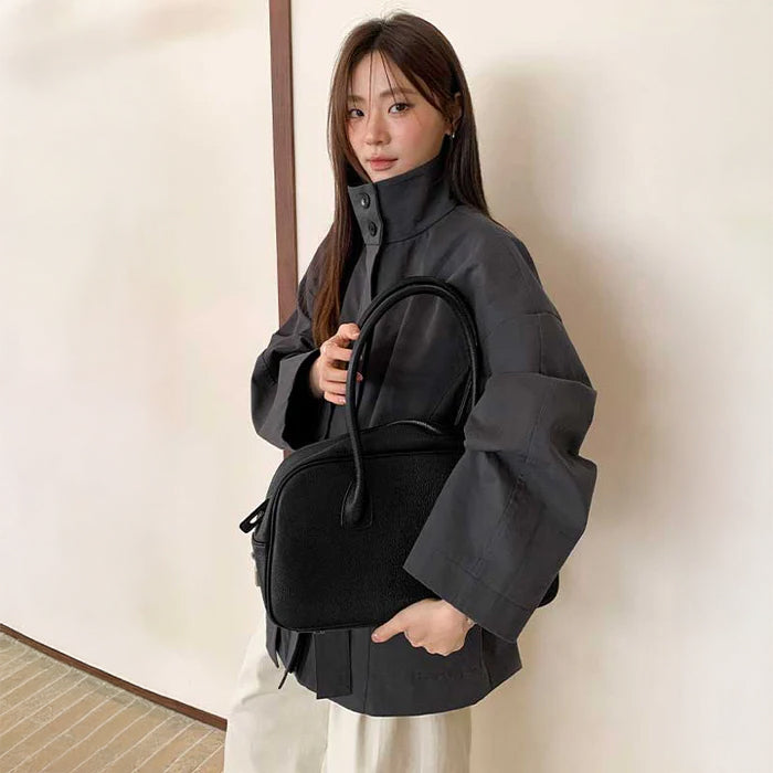 スタンドネックワイドスリーブコート(2colors)