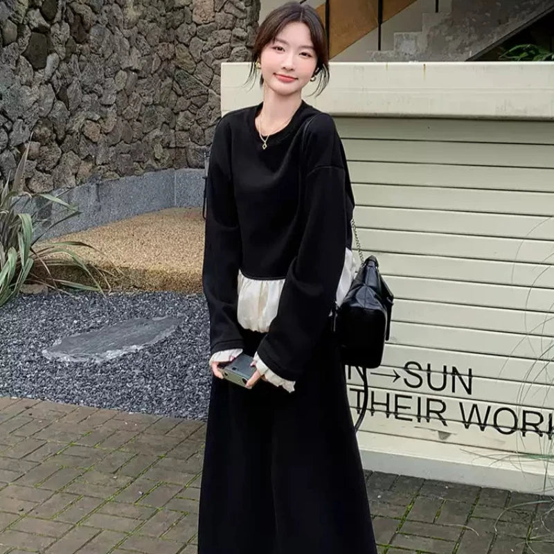 スウェットバルーントップス×スカートセット