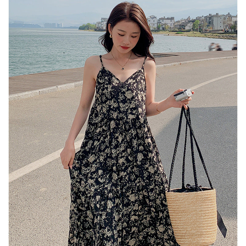 フラワーキャミソールワンピース(スクエアネックトップ付き)