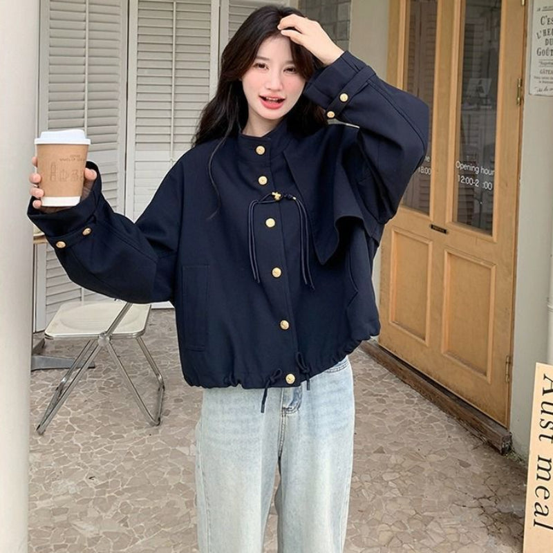 トレンチデザインネイビージャケット