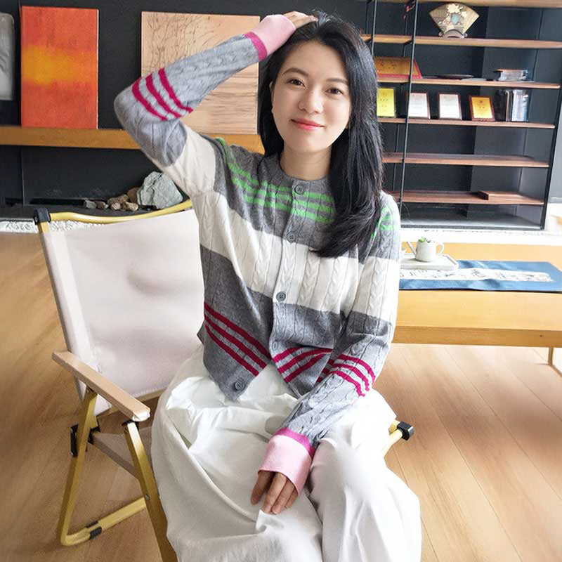 ボーダーケーブルカーディガン(2colors)