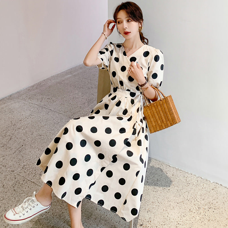 レトロドット柄ワンピース(2colors)