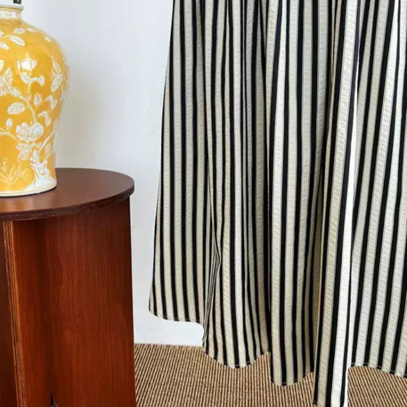 モノトーンストライプキャミソールワンピース