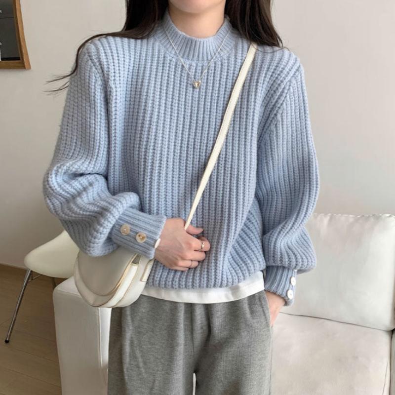 クルーネックリブセーター(4colors)