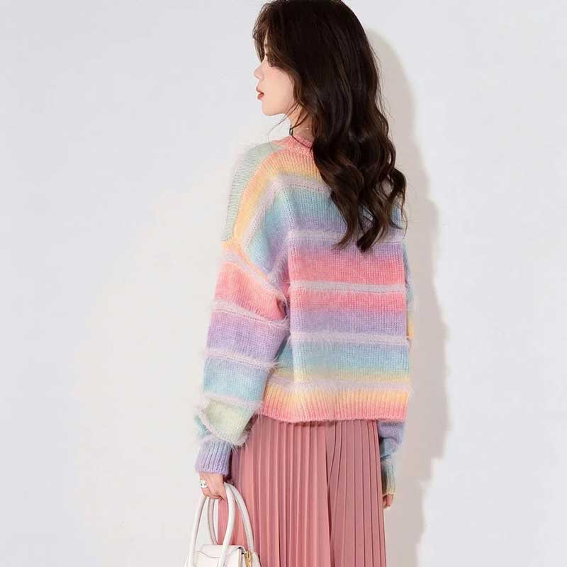 グラデーションボーダーシャギーニット(4colors)