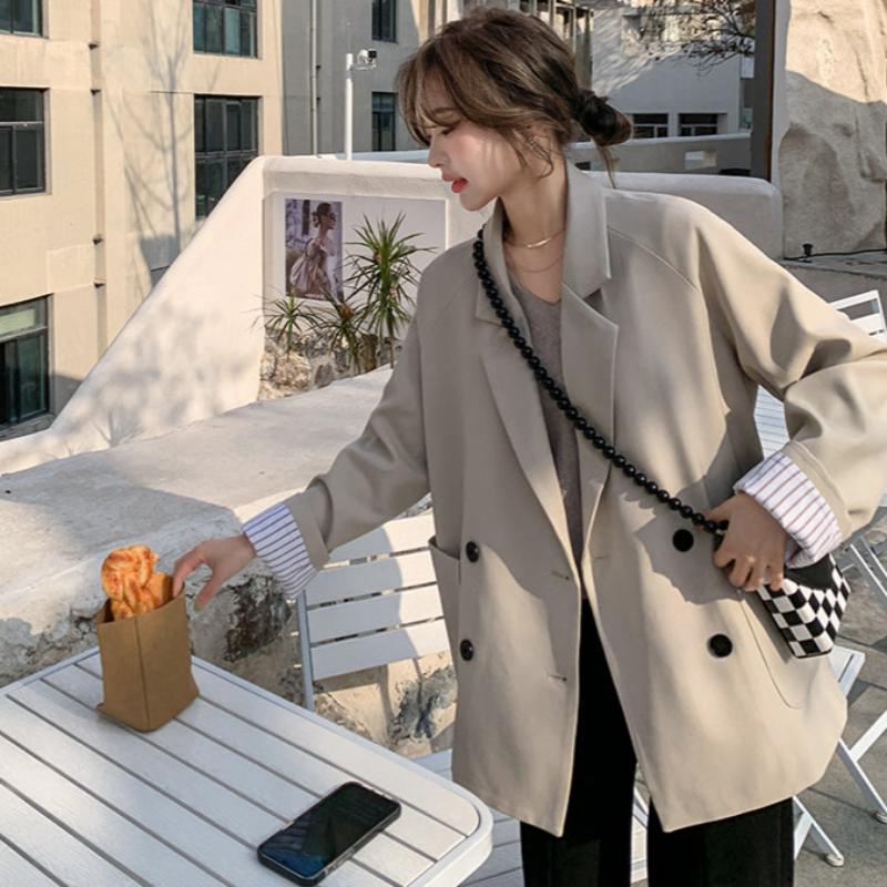 ドロップショルダーダブルジャケット(2colors)