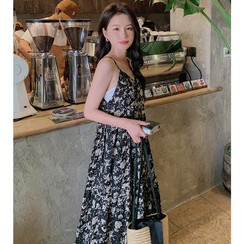 フラワーキャミソールワンピース(スクエアネックトップ付き)