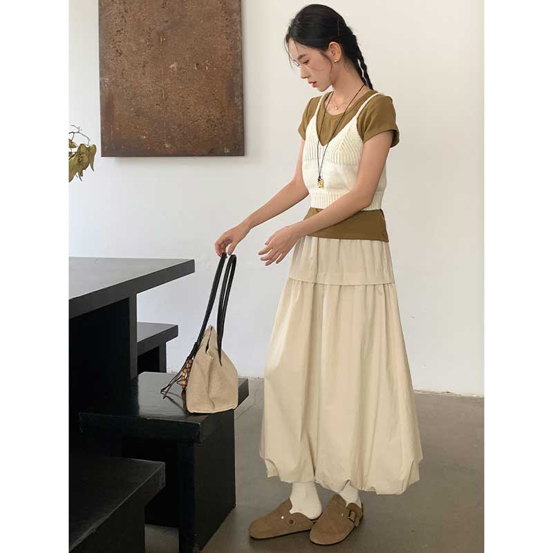 バルーンシルエットマキシスカート(4colors)