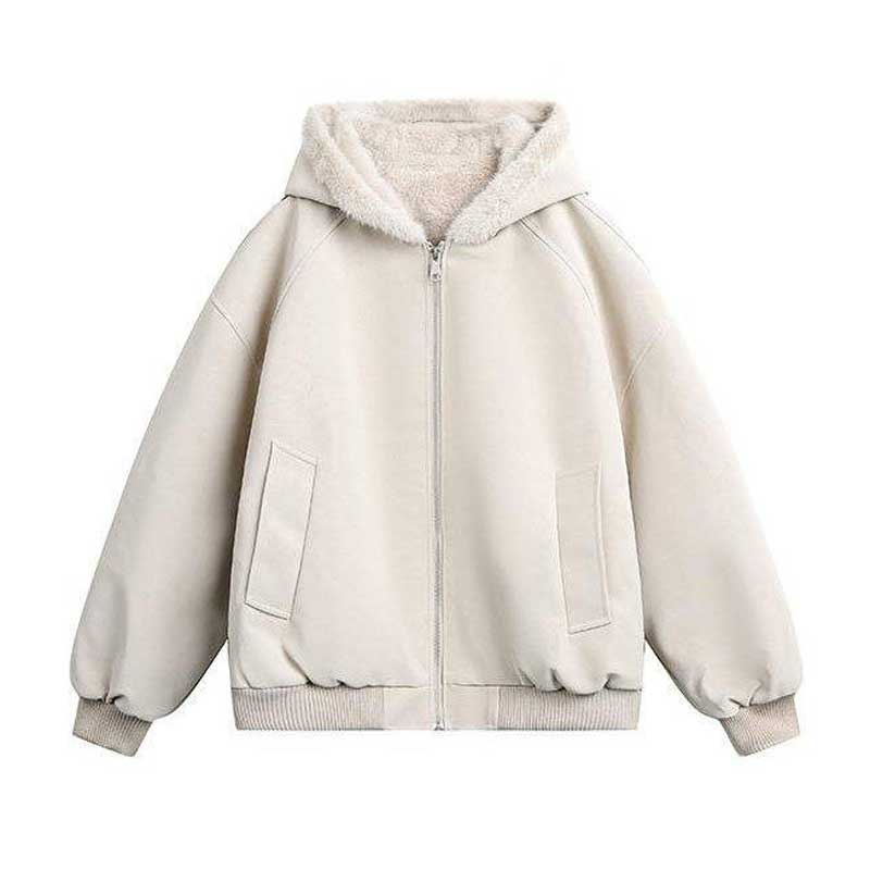 ボア裏地付きフーデッドブルゾン(2colors)