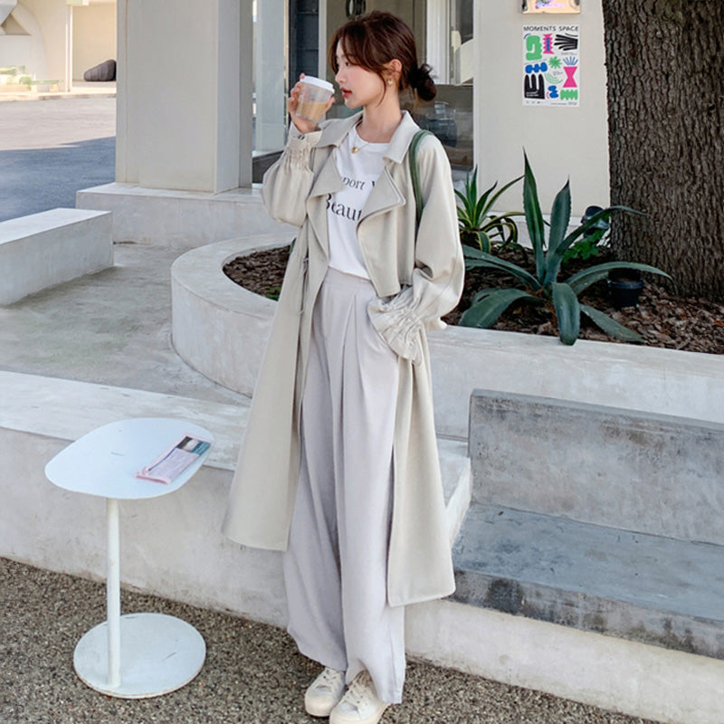 ヨーク付きミディアムレングストレンチコート