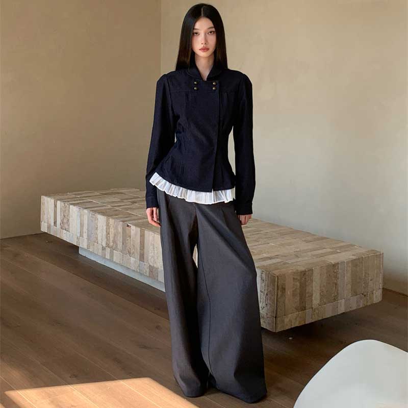 フリルヘムモードブラウス