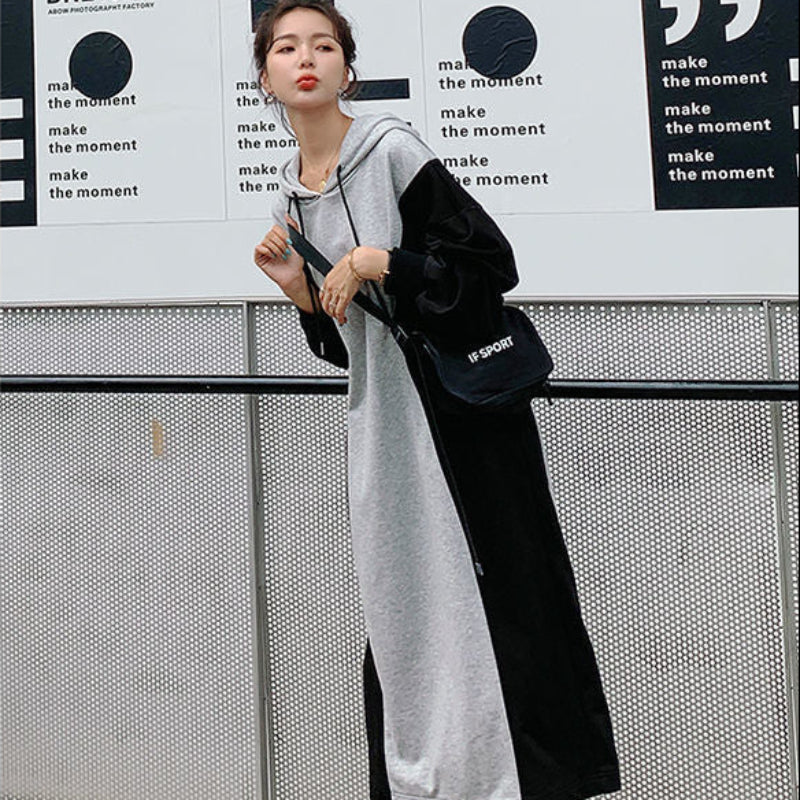 バイカラーパーカーワンピース