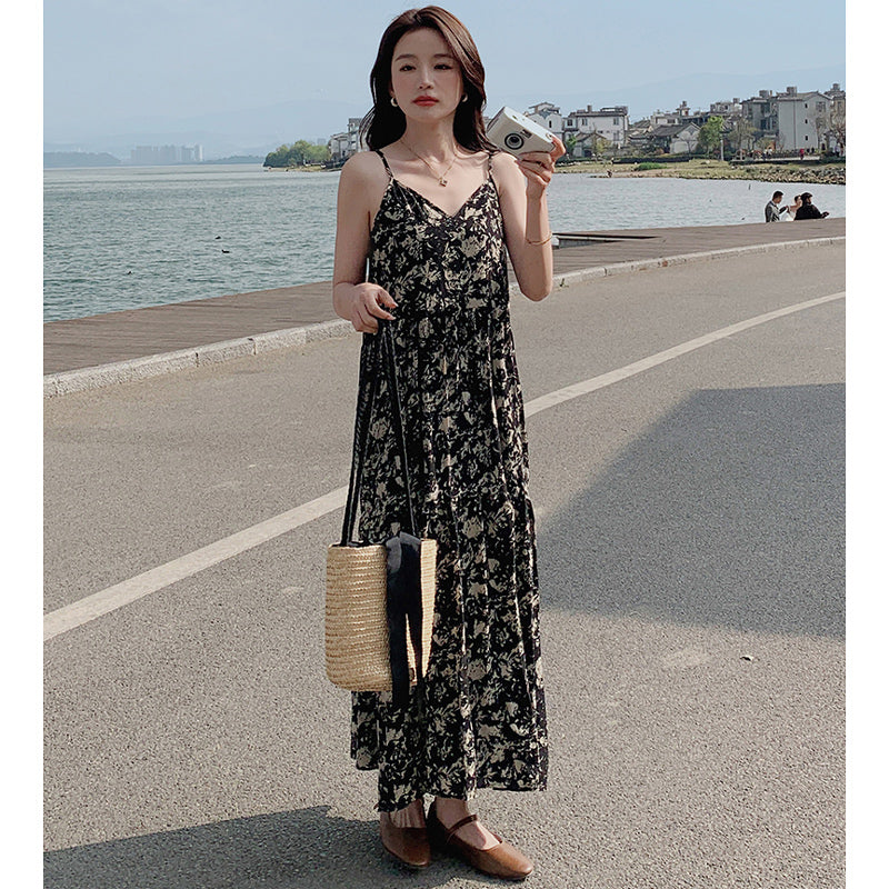 フラワーキャミソールワンピース(スクエアネックトップ付き)