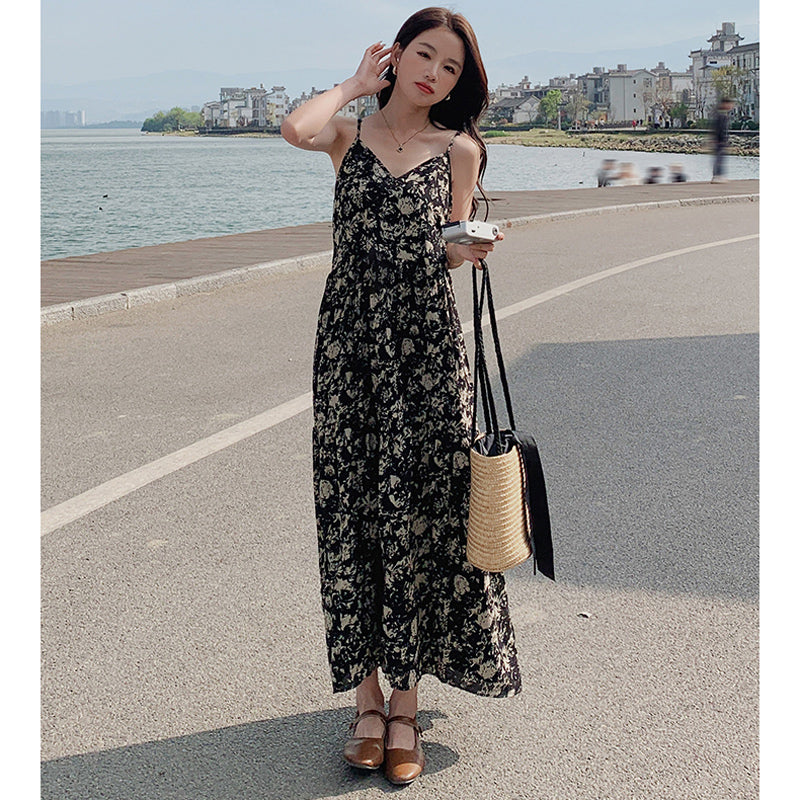 フラワーキャミソールワンピース(スクエアネックトップ付き)