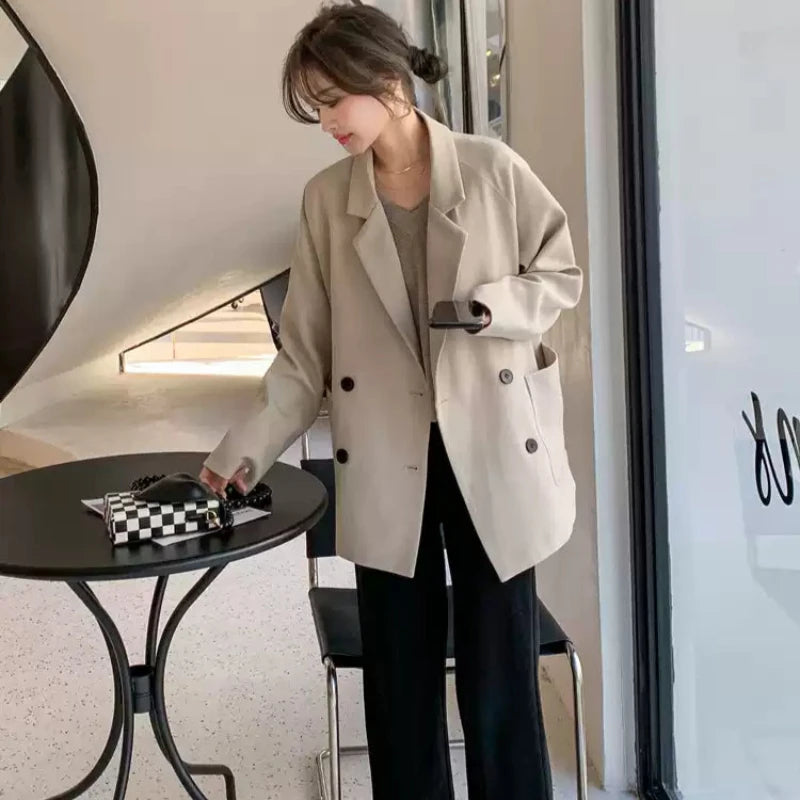 ドロップショルダーダブルジャケット(2colors)