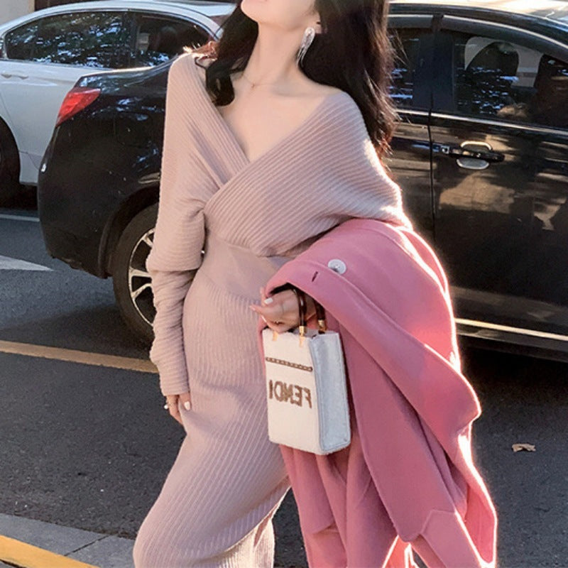 バックオープンニットワンピース(5colors)