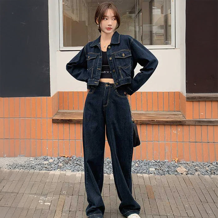 バックスタイルコンシャスデニムセットアップ