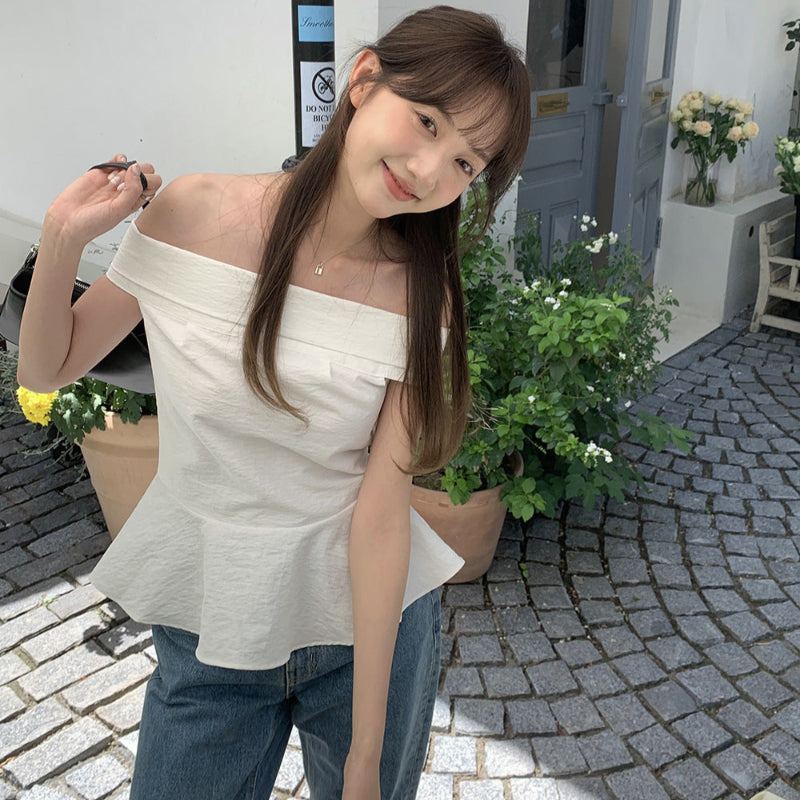 オフショルダーペプラムカットソー(3colors)