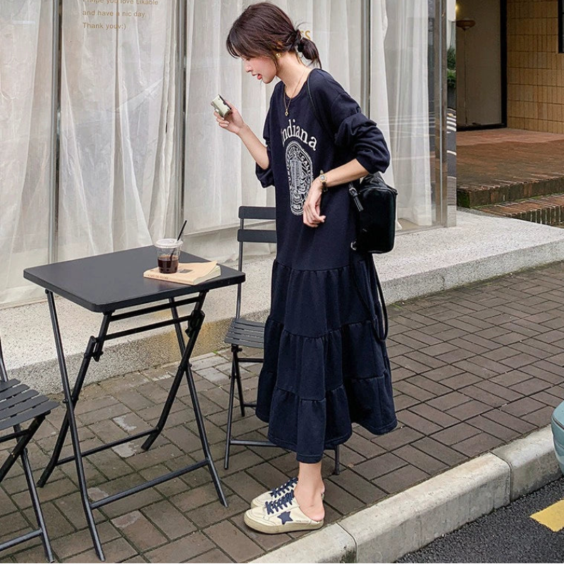ロゴプリントスウェットワンピース
