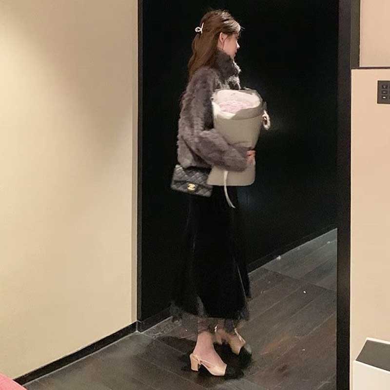 ボリュームエコファーショートコート(2colors)