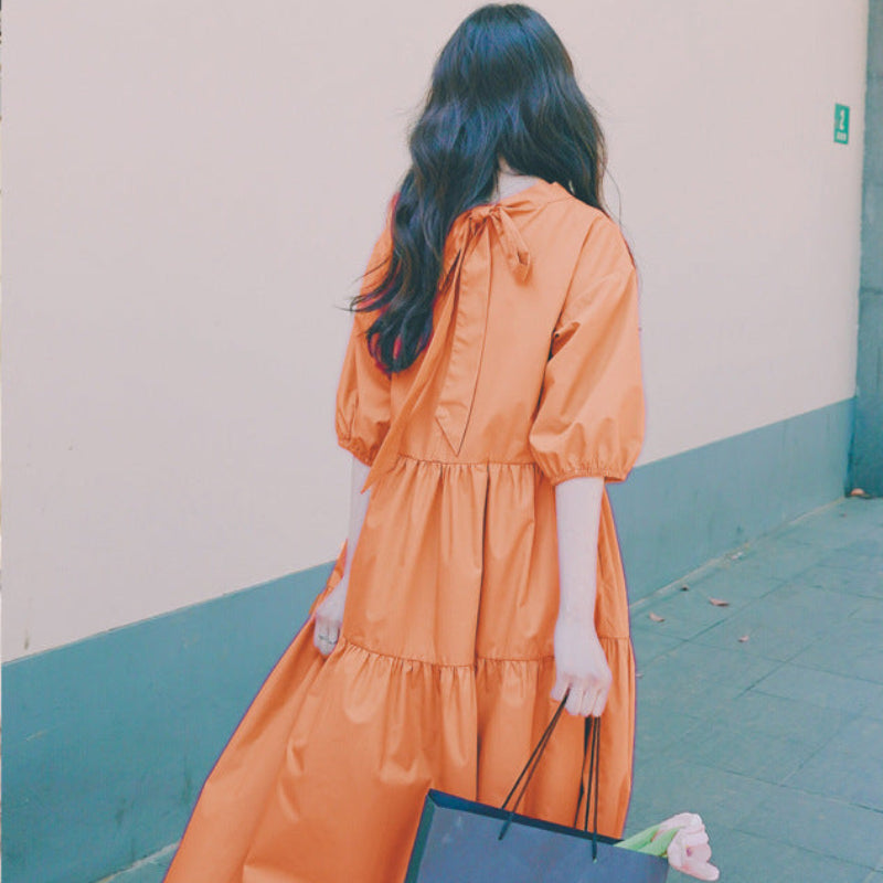 バックリボンティアードワンピース(4colors)