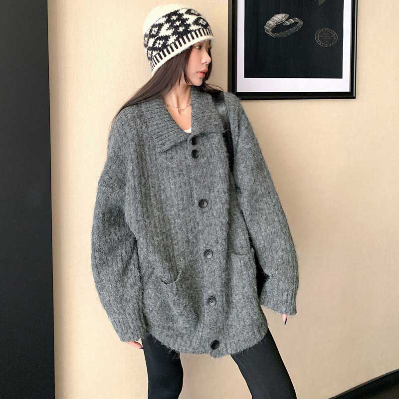 スタンドカラーチャンキーカーディガン(2colors)