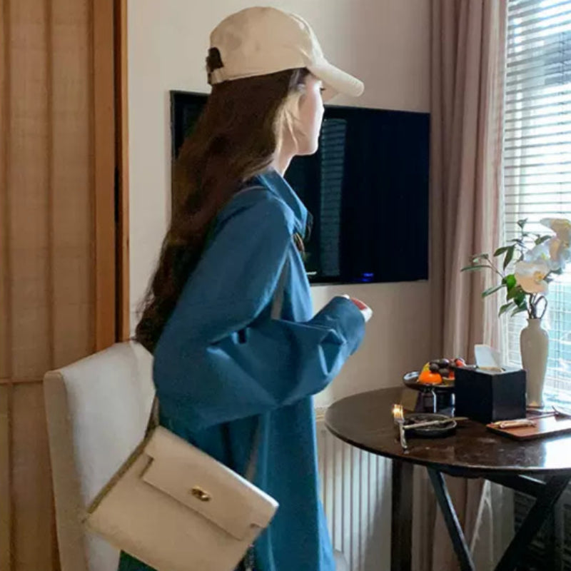 ドロップショルダーステンカラーシャツ