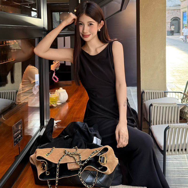 ノースリーブサイドリボンワンピース(2colors)