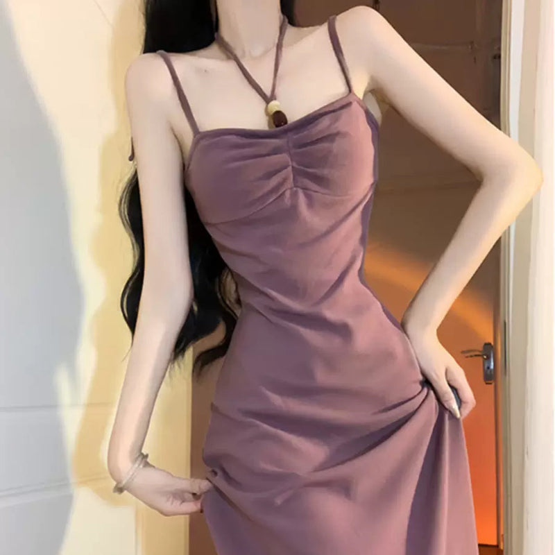 パープルキャミソールドレス