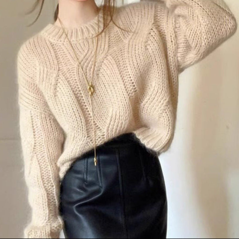 ローゲージケーブルニットセーター(3colors)