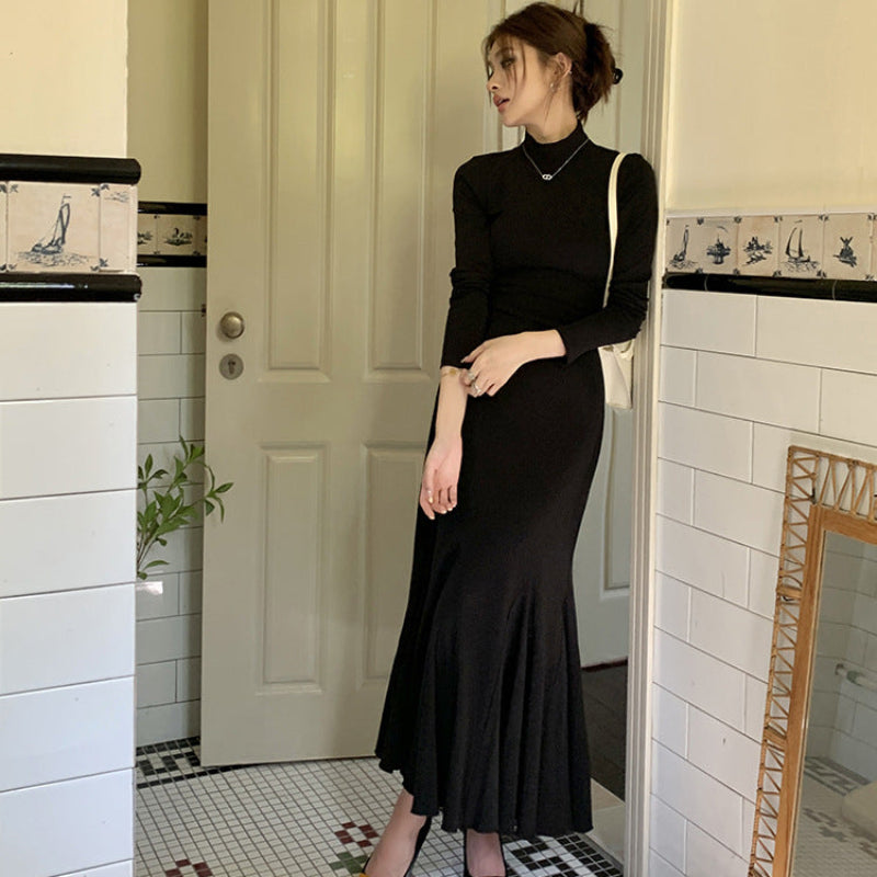 ハイネックマーメイドニットワンピース